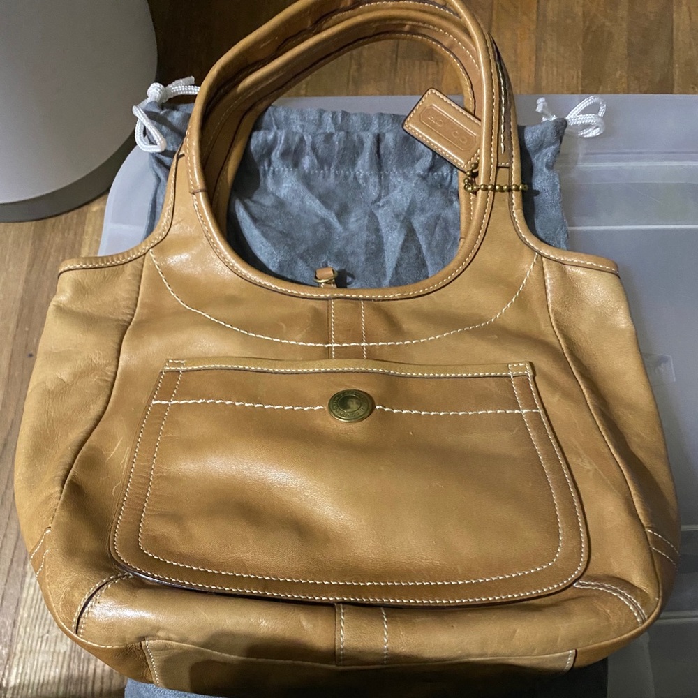 Coach Tan Ergo Legacy Hobo Tote Bag
